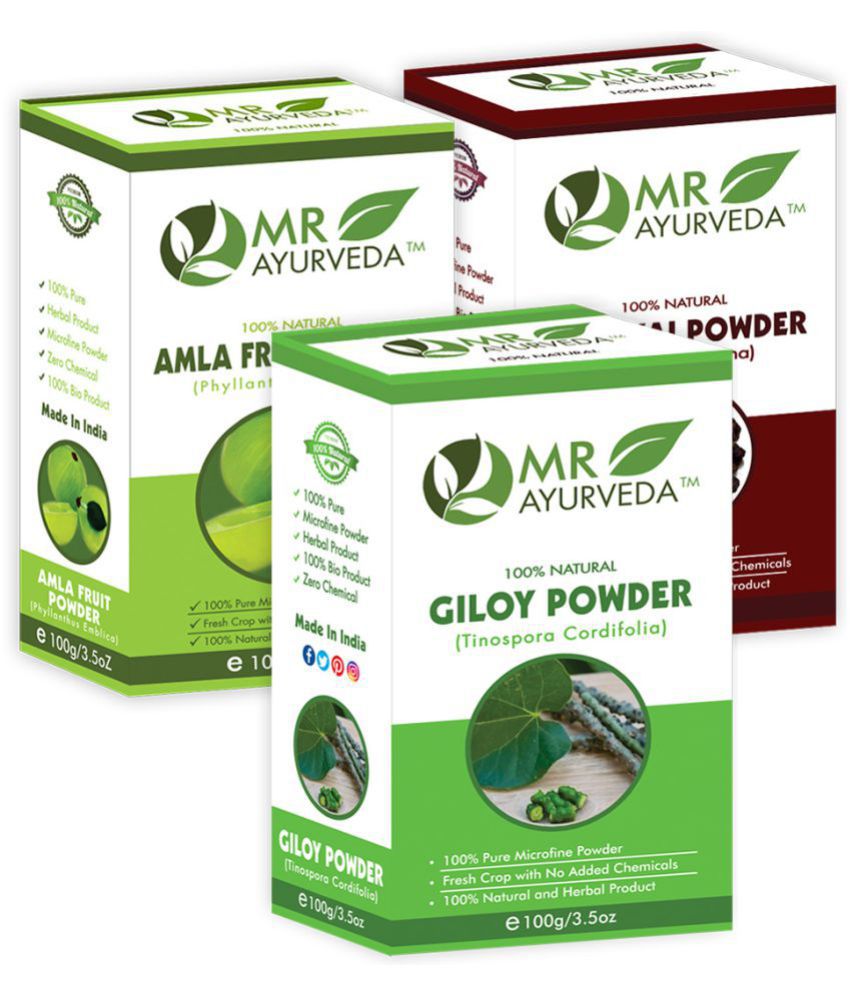     			MR Ayurveda Giloy Powder, Amla Powder & Shikakai Powder Hair Scalp Treatment 300 g Pack of 3