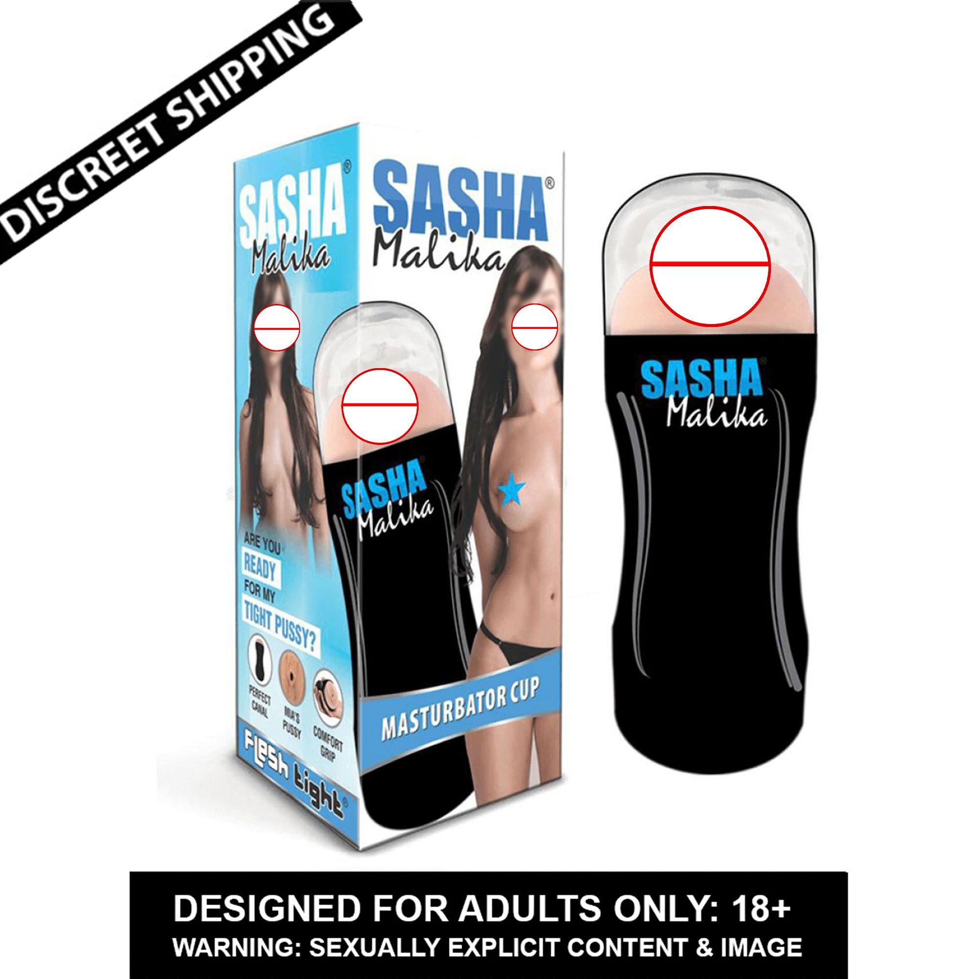     			SEX TANTRA - SASHA MALIKA MALE POCKET PUSSY MASTURBATOR CUP WITH FREE LUBE-U.S.A