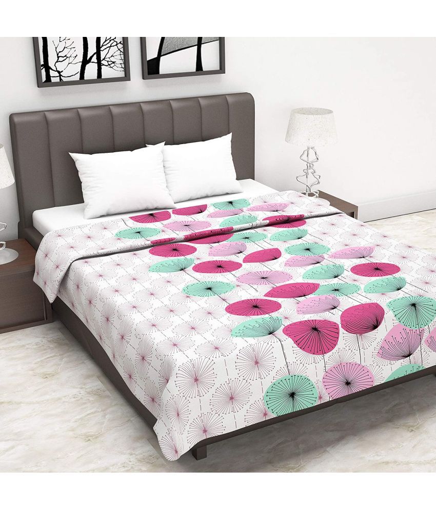     			DIVINE CASA Double Cotton Pink Abstract Dohar