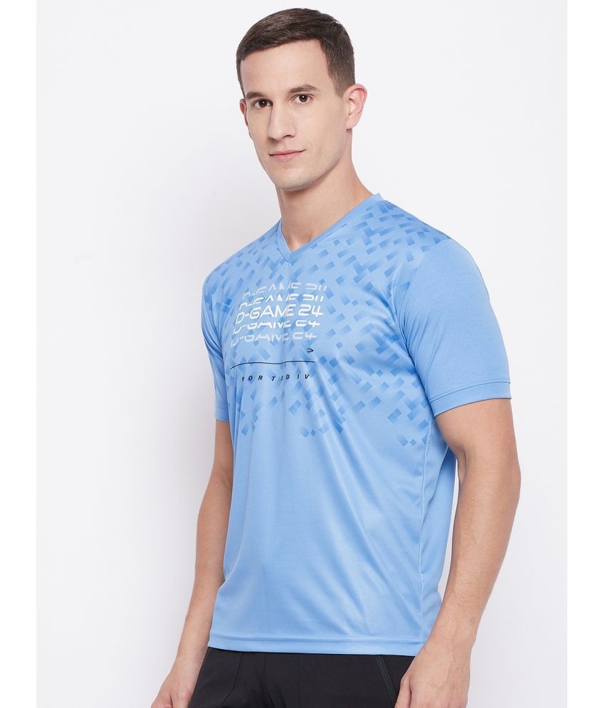     			Duke - Polyester Regular Fit Blue Men's T-Shirt ( Pack of 1 )