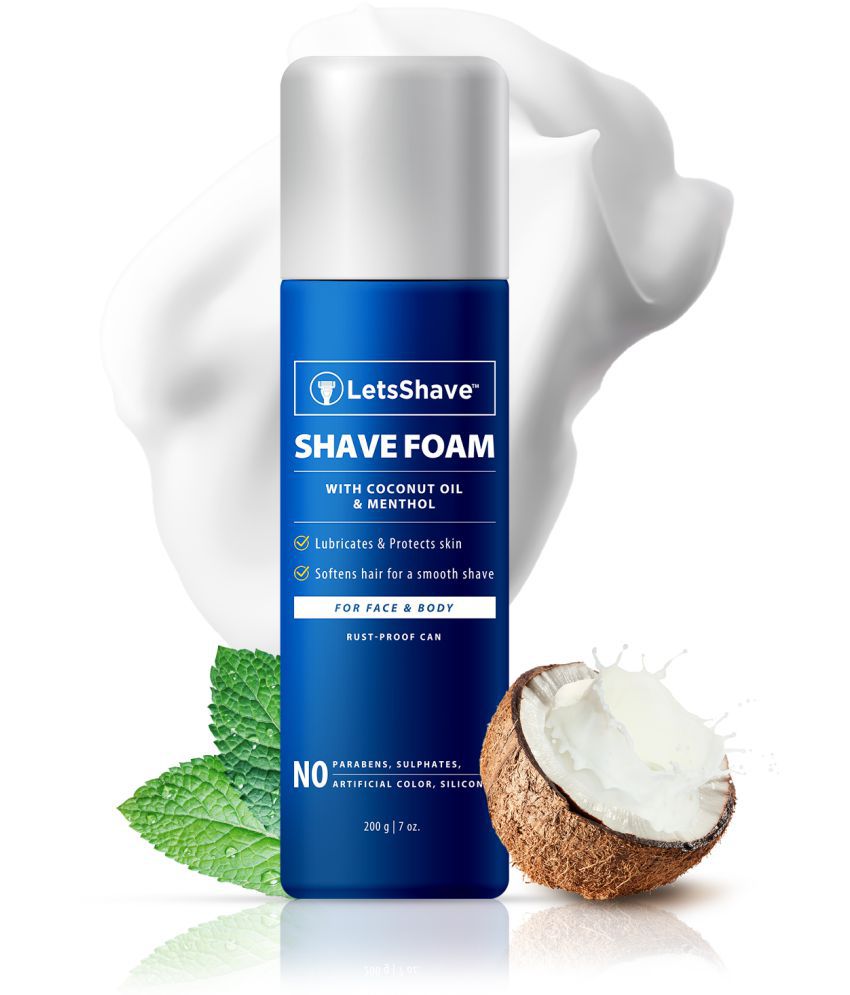 LetsShave Shave foam Coconut Enriched natural Shaving Foam 200g