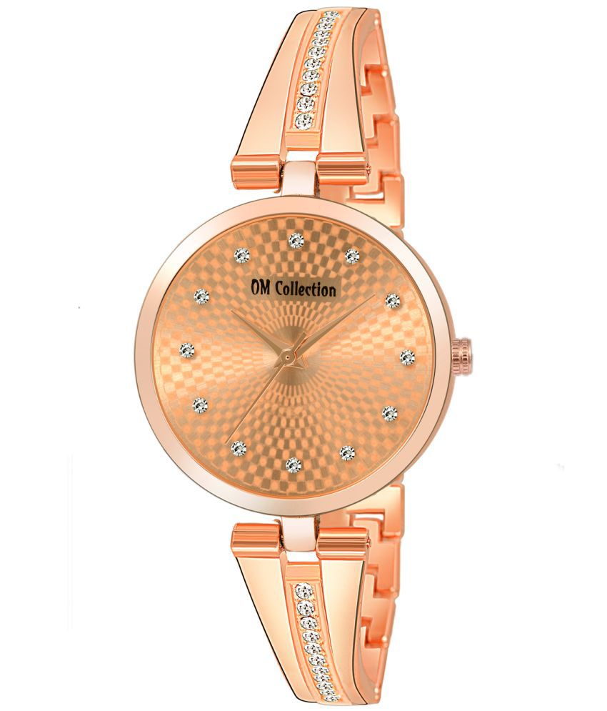 Om Collection - Gold Metal Analog Womens Watch