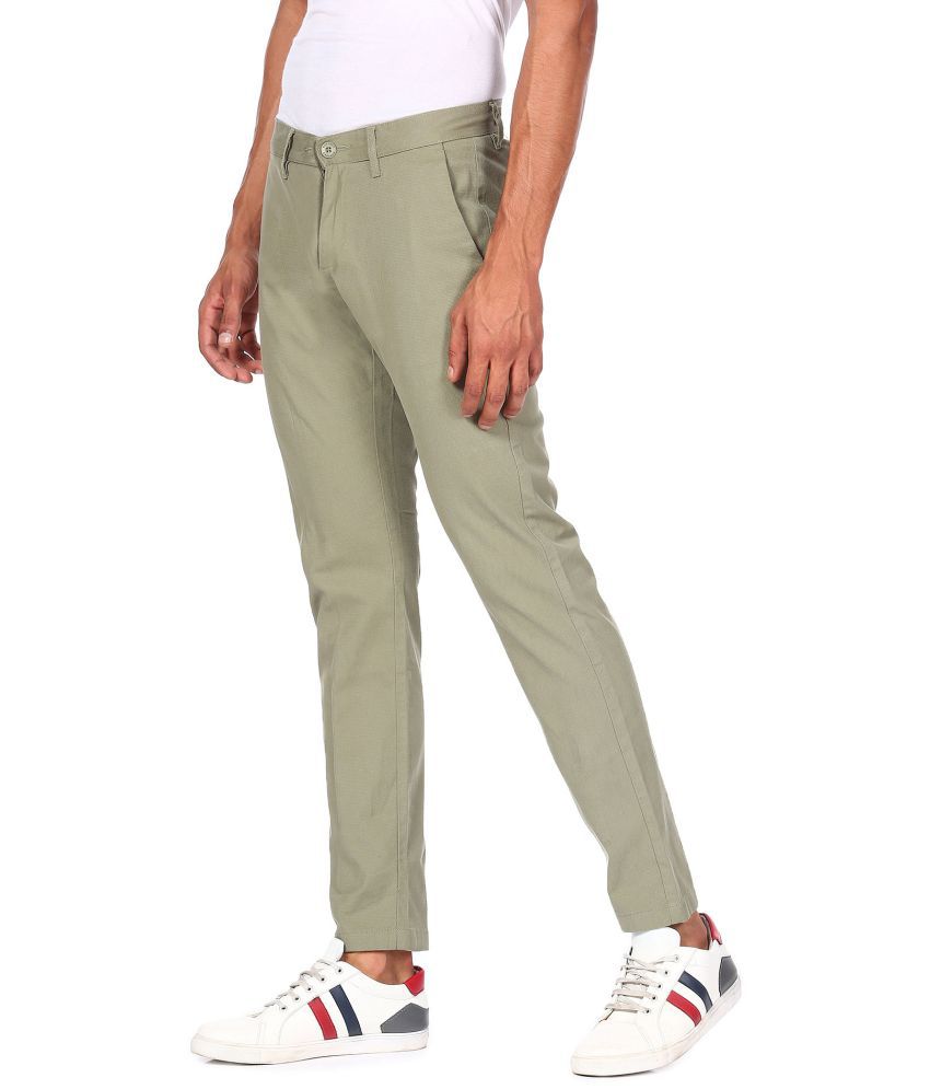 Buy Ruggers Green Regular Fit Flat Front Trousers for Mens Online  Tata  CLiQ