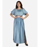 Smarty Pants - Satin Blue Women's A- line Dress ( )