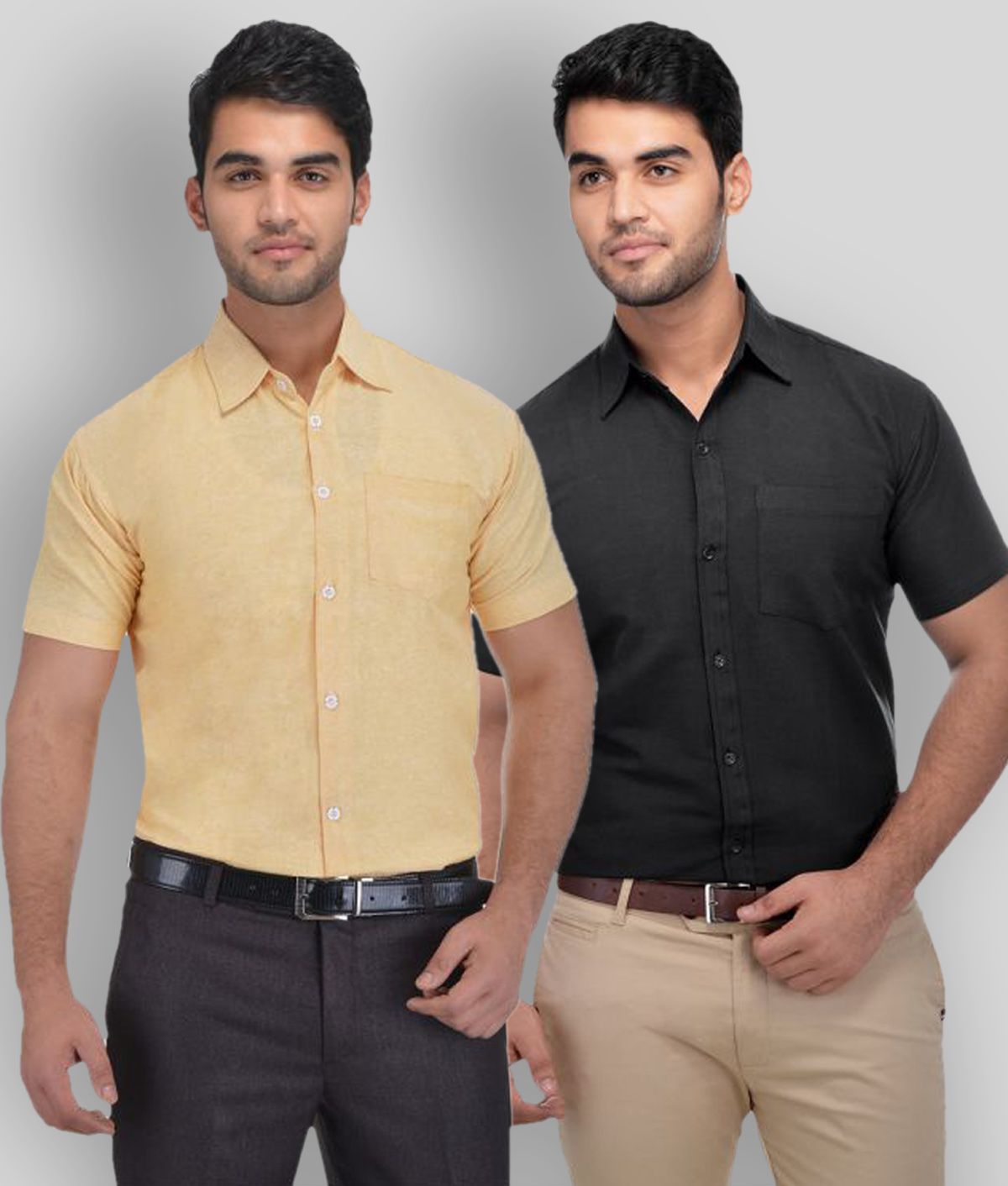     			DESHBANDHU DBK - Multicolor Cotton Regular Fit Men's Formal Shirt (Pack of 2)