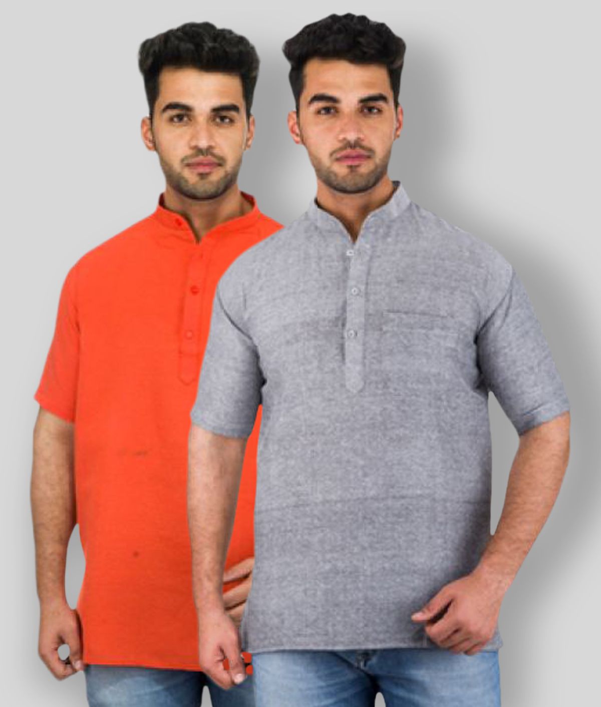     			DESHBANDHU DBK - Multicolor Cotton Men's Regular Kurta ( Pack of 2 )