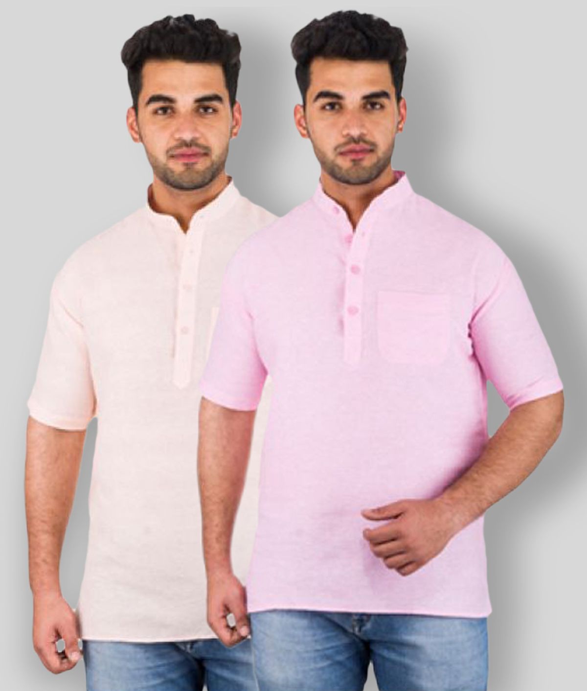     			DESHBANDHU DBK - Multicolor Cotton Men's Regular Kurta ( Pack of 2 )