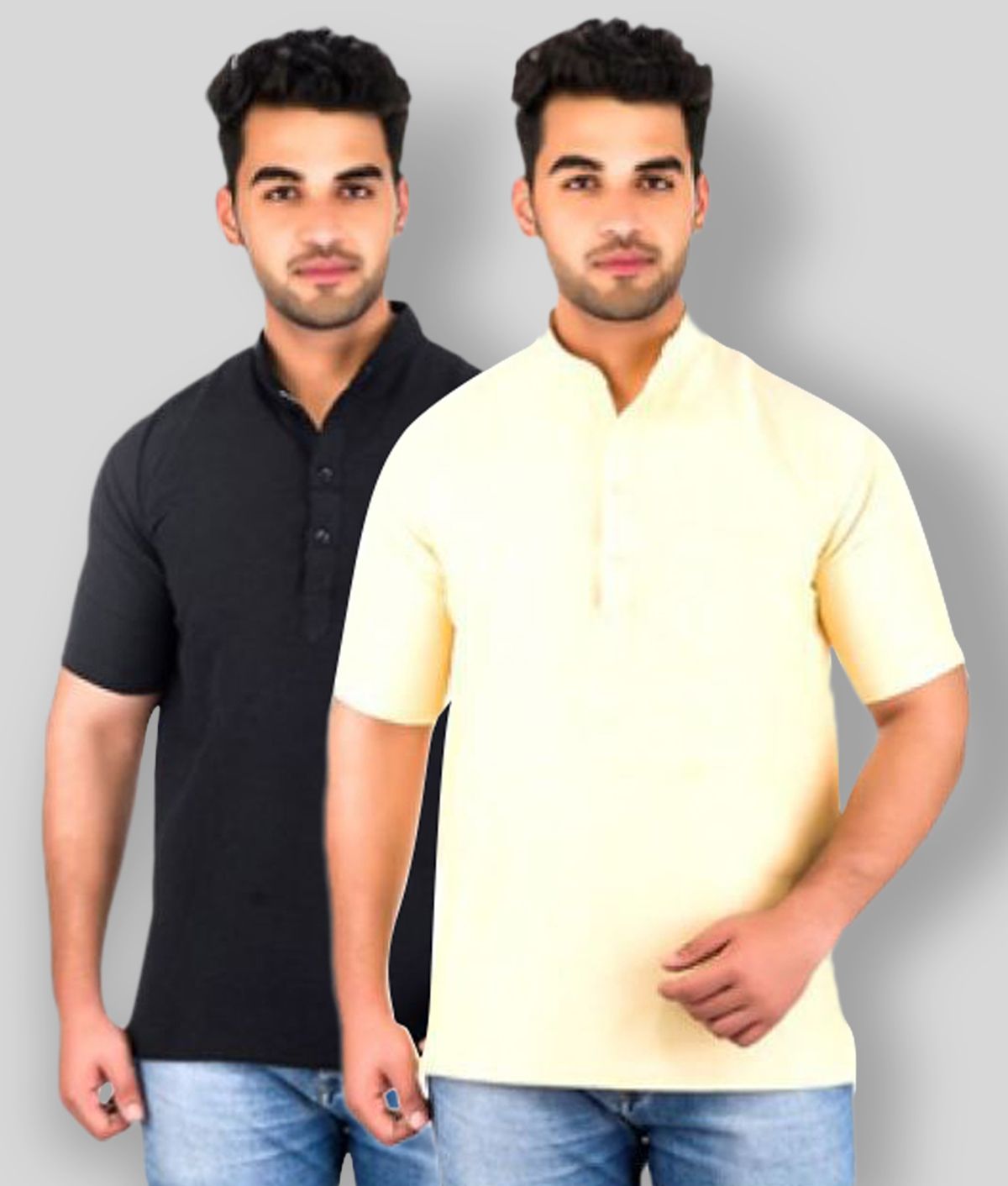     			DESHBANDHU DBK - Multicolor Cotton Men's Regular Kurta ( Pack of 2 )