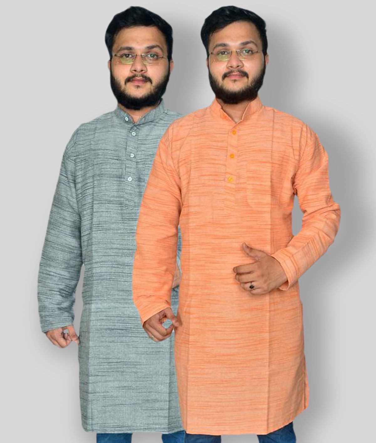     			DESHBANDHU DBK - Multicolor Cotton Men's Regular Kurta ( Pack of 2 )