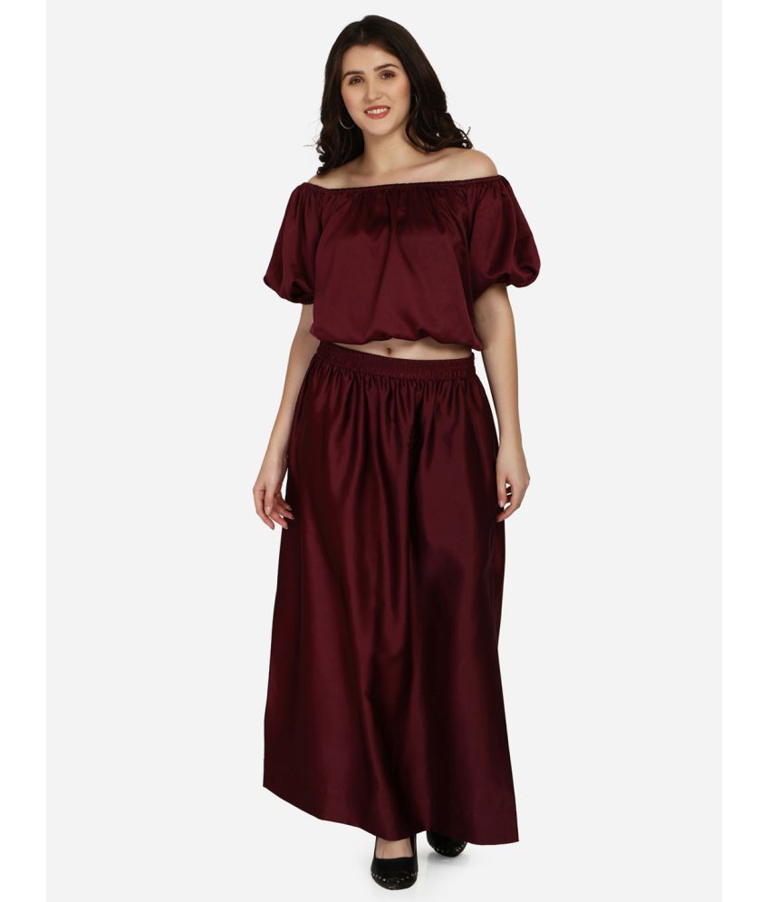     			Smarty Pants - Satin Wine Women's A- line Dress ( )