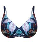 Clovia - Nylon Printed Navy Blue Women's Lightly Padded ( Pack of 1 )