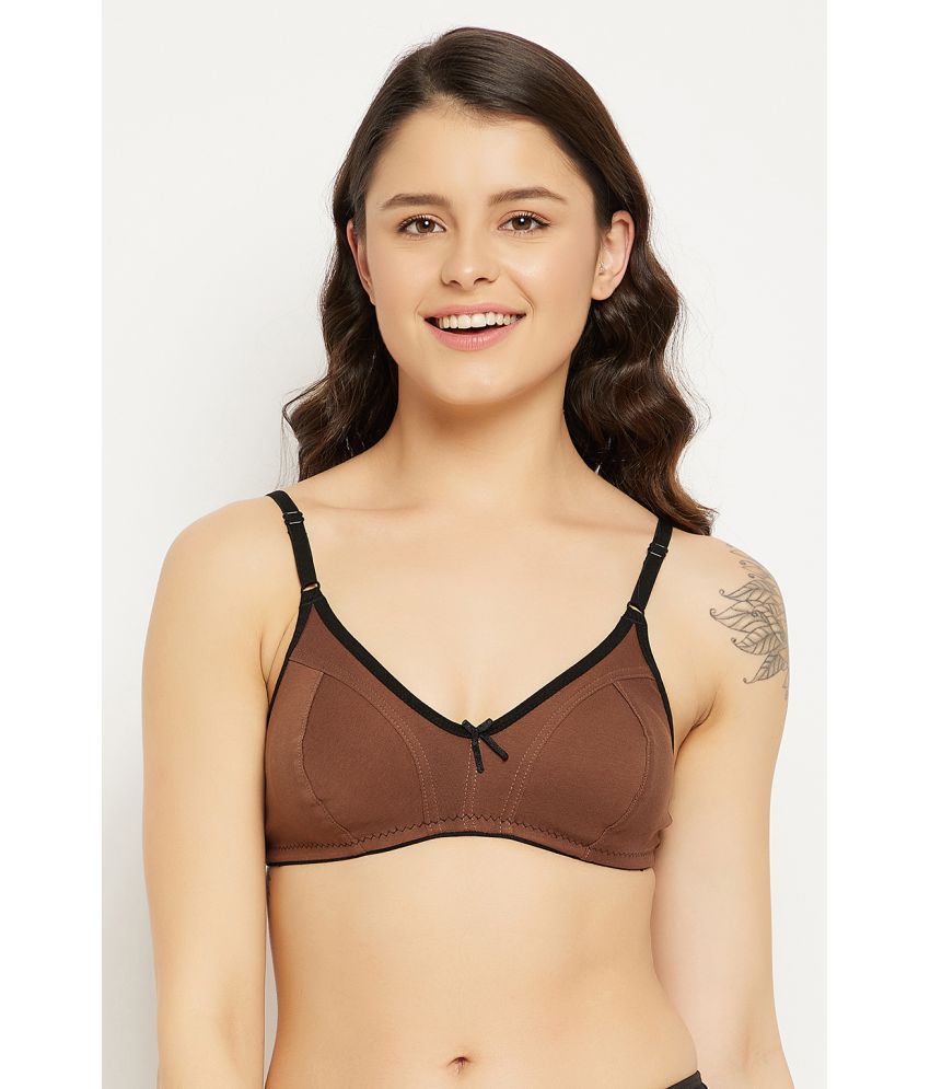     			Clovia 100% Cotton Non Padded Women's T-Shirt Bra ( Brown )