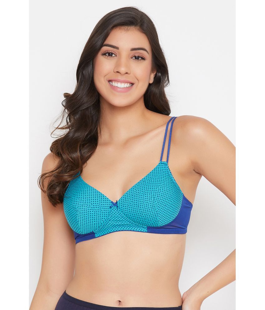     			Clovia Nylon Lightly Padded Women's T-Shirt Bra ( Blue )