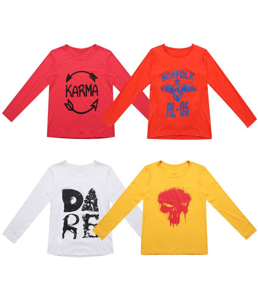     			Diaz - 100% Cotton Regular Fit Multicolor Boys T-Shirt ( Pack of 4 )
