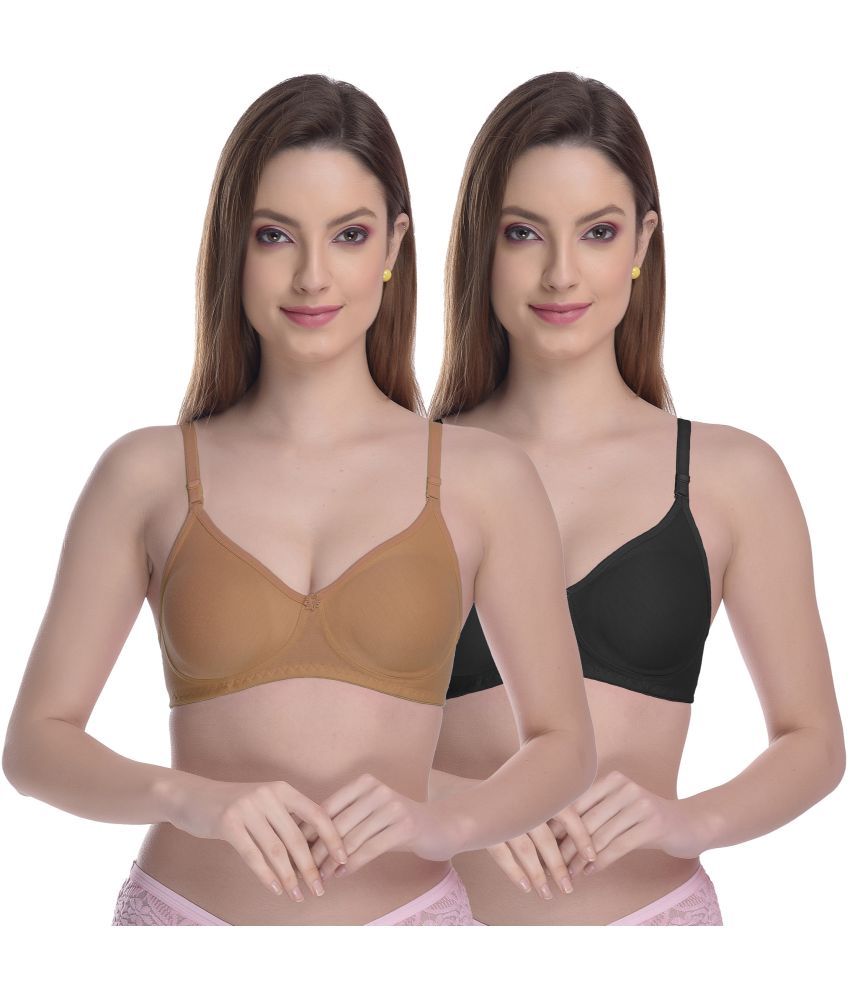     			Madam Pack of 2 Cotton Blend Non Padded Women's Everyday Bra ( Multicolor )