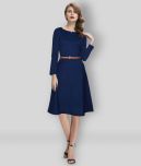 Dream Beauty Fashion - Blue Viscose Women's Fit And Flare Dress ( Pack of 1 )