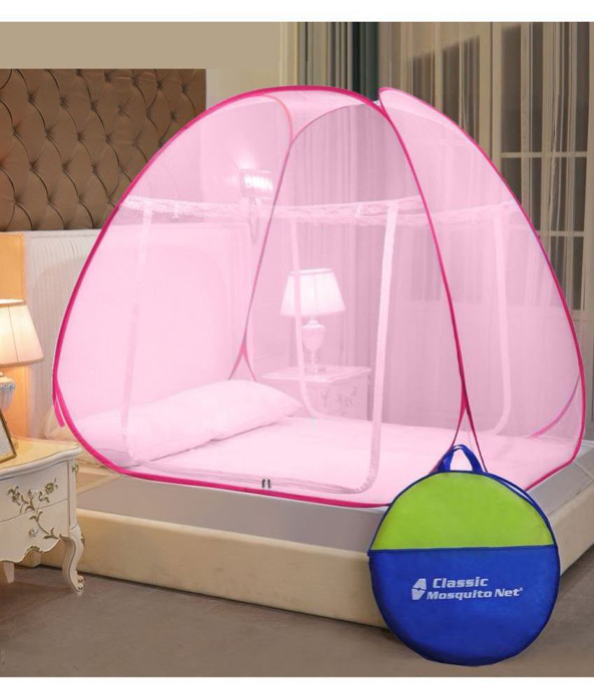     			Classic Mosquito Net - Polycotton Pink Foldable Mosquito Net ( Pack of 1 )