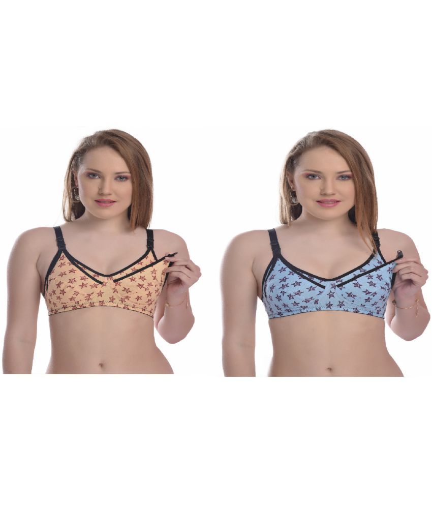     			Desiprime Pack of 2 Cotton Blend Non Padded Women's Everyday Bra ( Multicolor )