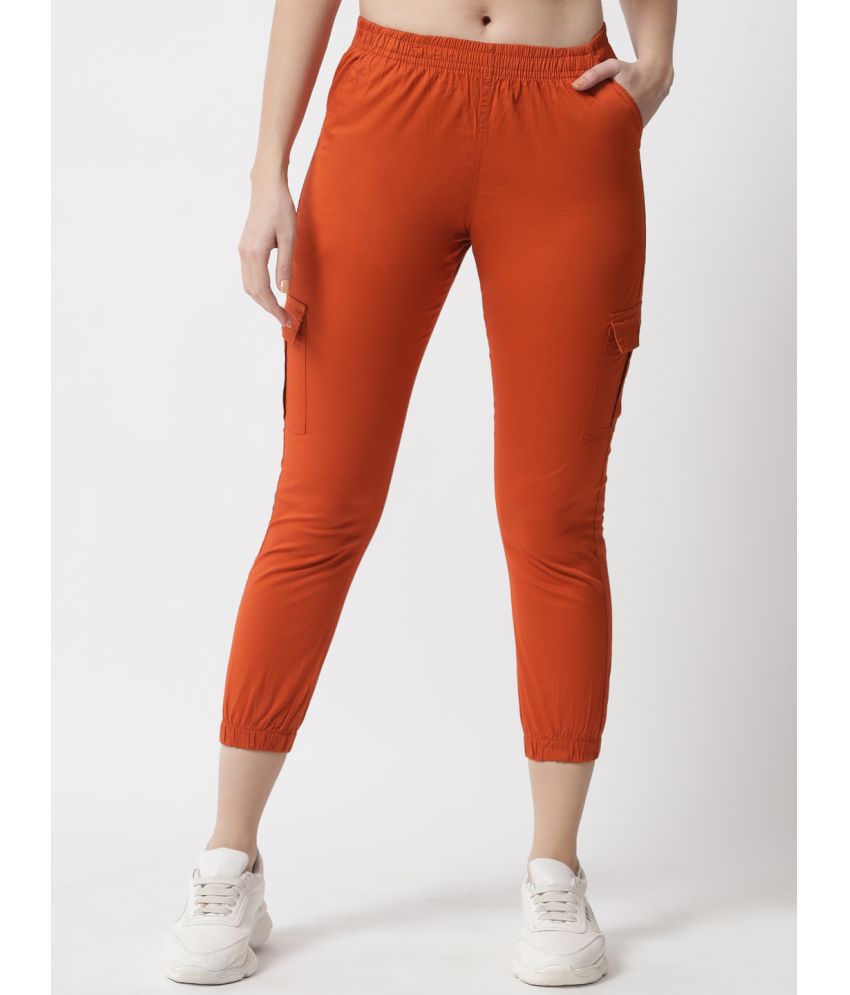 The Dry State - 100% Cotton Regular Orange Women's Cargo Pants ( Pack of 1 )