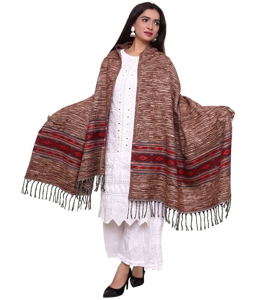     			new india trends Brown Kashmiri Shawl - Single