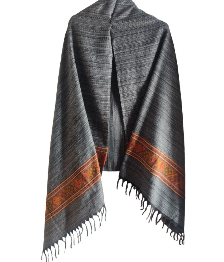     			new india trends Grey Self Shawl - Single