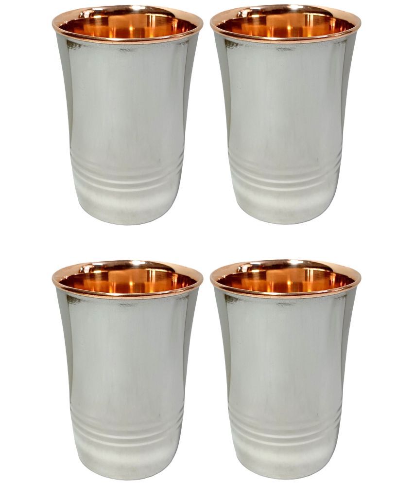     			A & H ENTERPRISES - Copper Glasses Set 250 ml ( Pack of 4 )