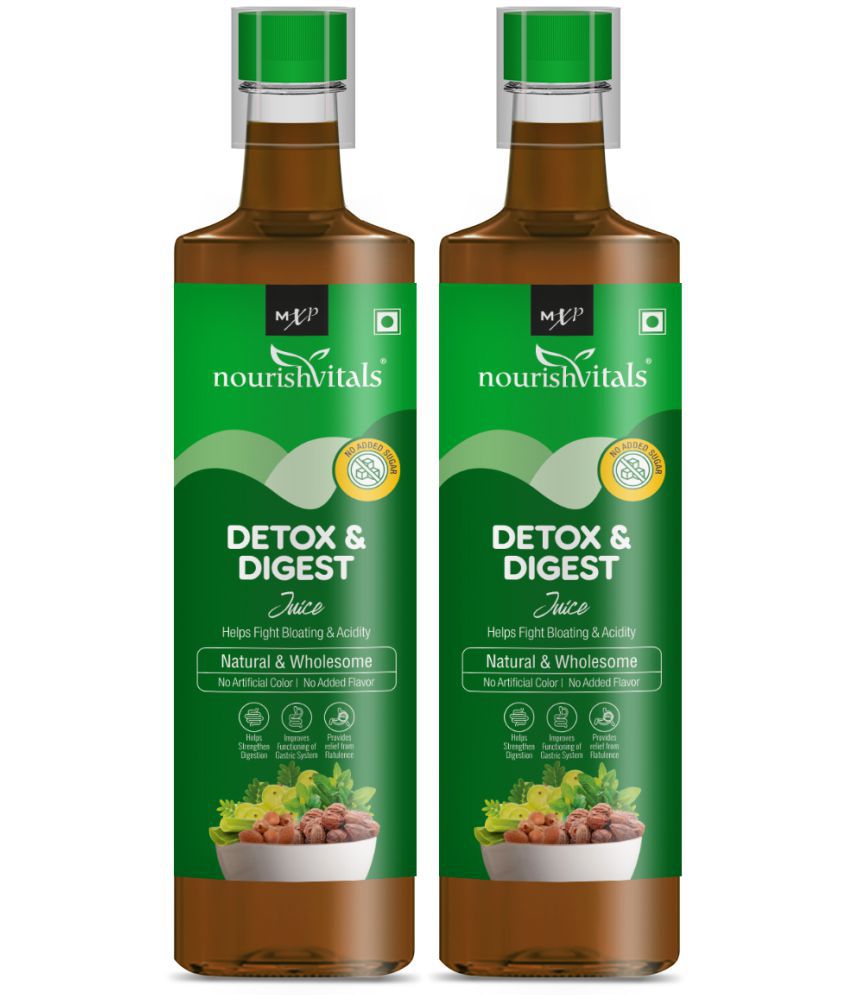 NourishVitals Detox & Digest Natural & Wholesome Vegetable Juice 500 ml Pack of 2