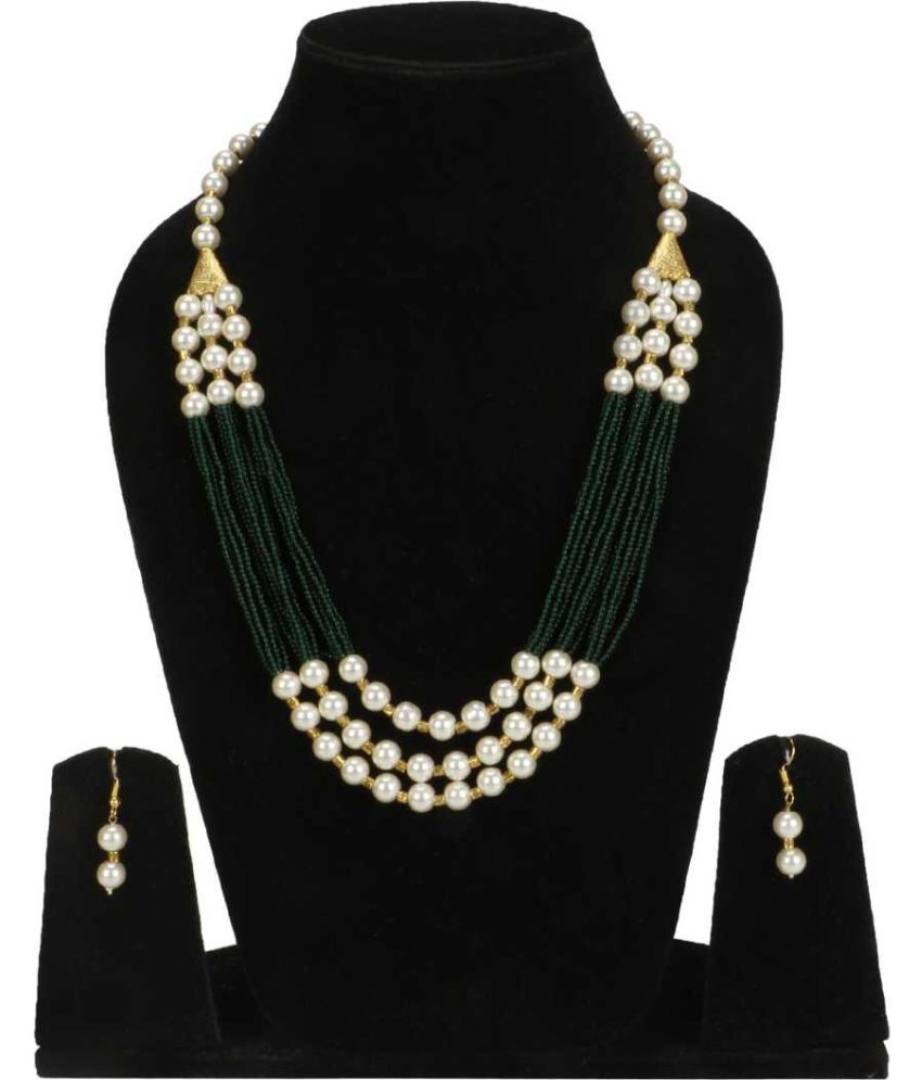     			Sunhari Jewels - Alloy Green Necklace Set ( Pack of 1 )