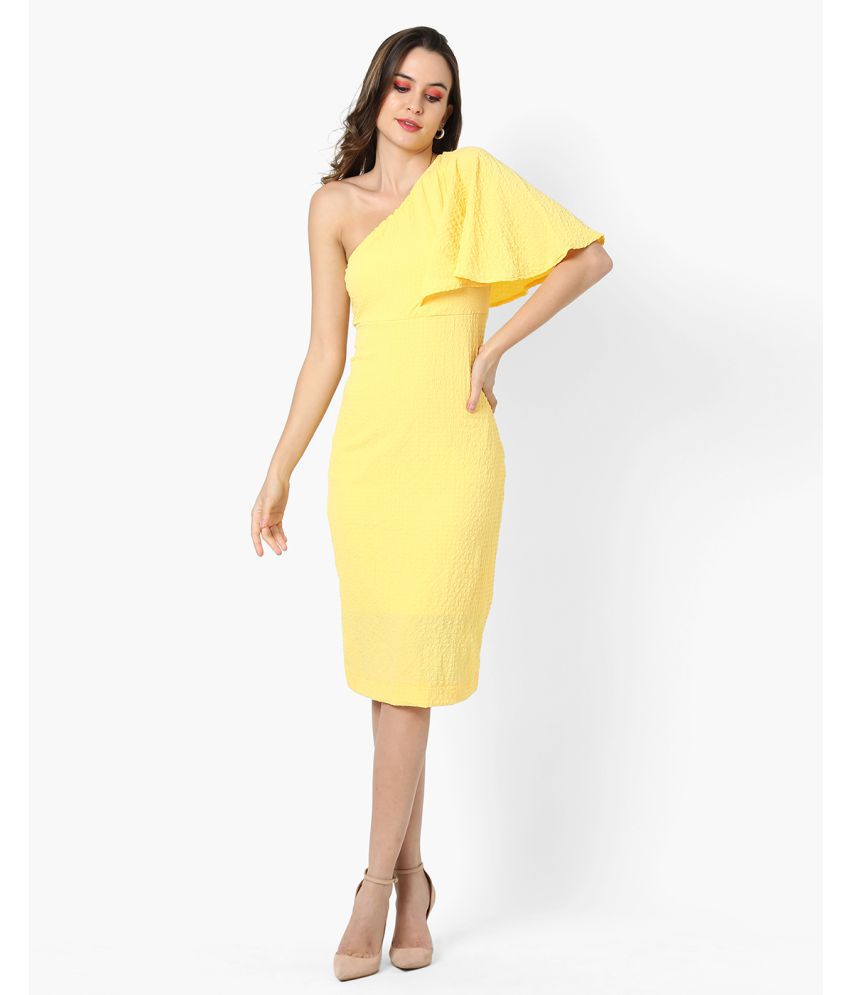     			Campus Sutra - Polyester Yellow Women's Bodycon Dress ( Pack of 1 )