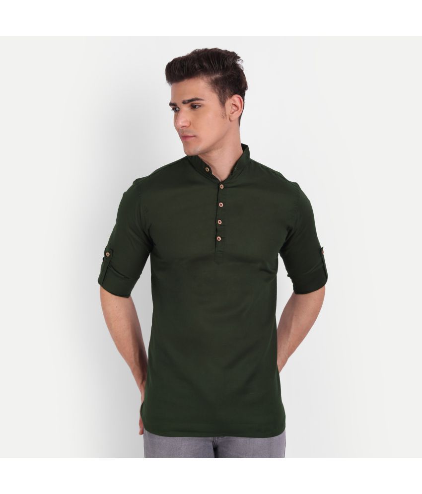     			Vida Loca - Green Linen Slim Fit Men's Casual Shirt (Pack of 1)