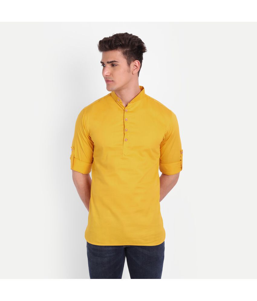     			Vida Loca - Yellow Cotton Slim Fit Men's Casual Shirt (Pack of 1 )