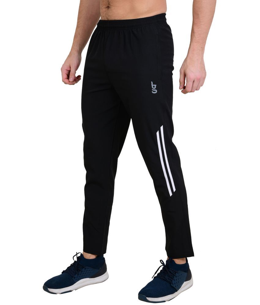 BLK N GRAY - Black Polyester Men's Sports Trackpants ( Pack of 1 )