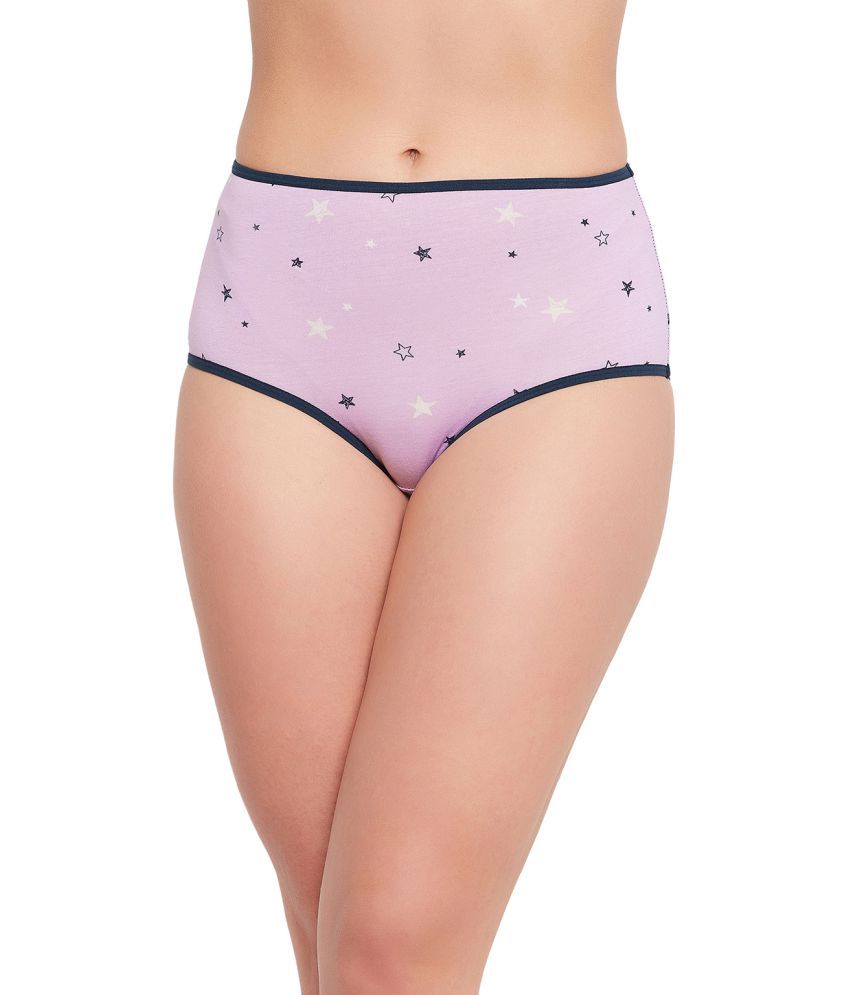     			Clovia - Purple Cotton Printed Women's Hipster ( Pack of 1 )