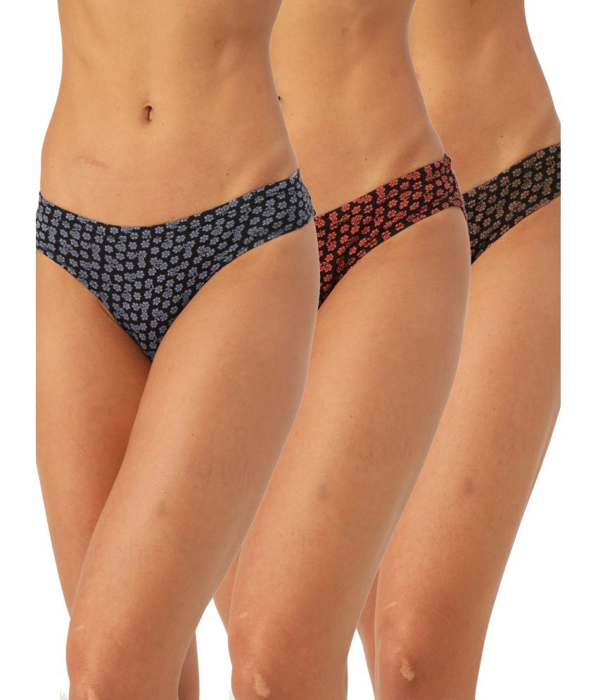     			Leading Lady Pack of 3 Cotton Printed Women's Bikini ( Multi Color )