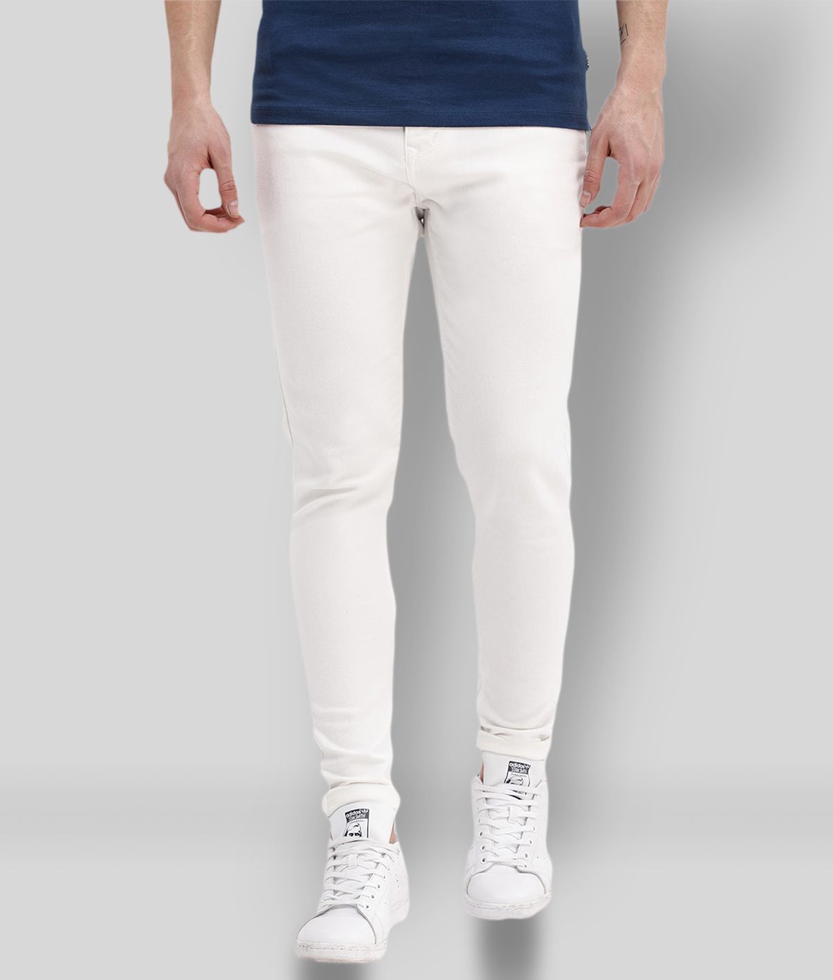     			Calcium - White Cotton Blend Slim Fit Men's Jeans ( Pack of 1 )
