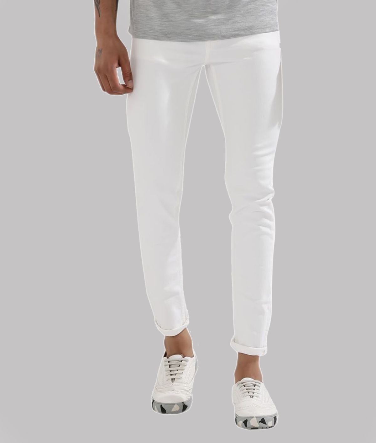     			HALOGEN - White Cotton Blend Skinny Men's Jeans ( Pack of 1 )