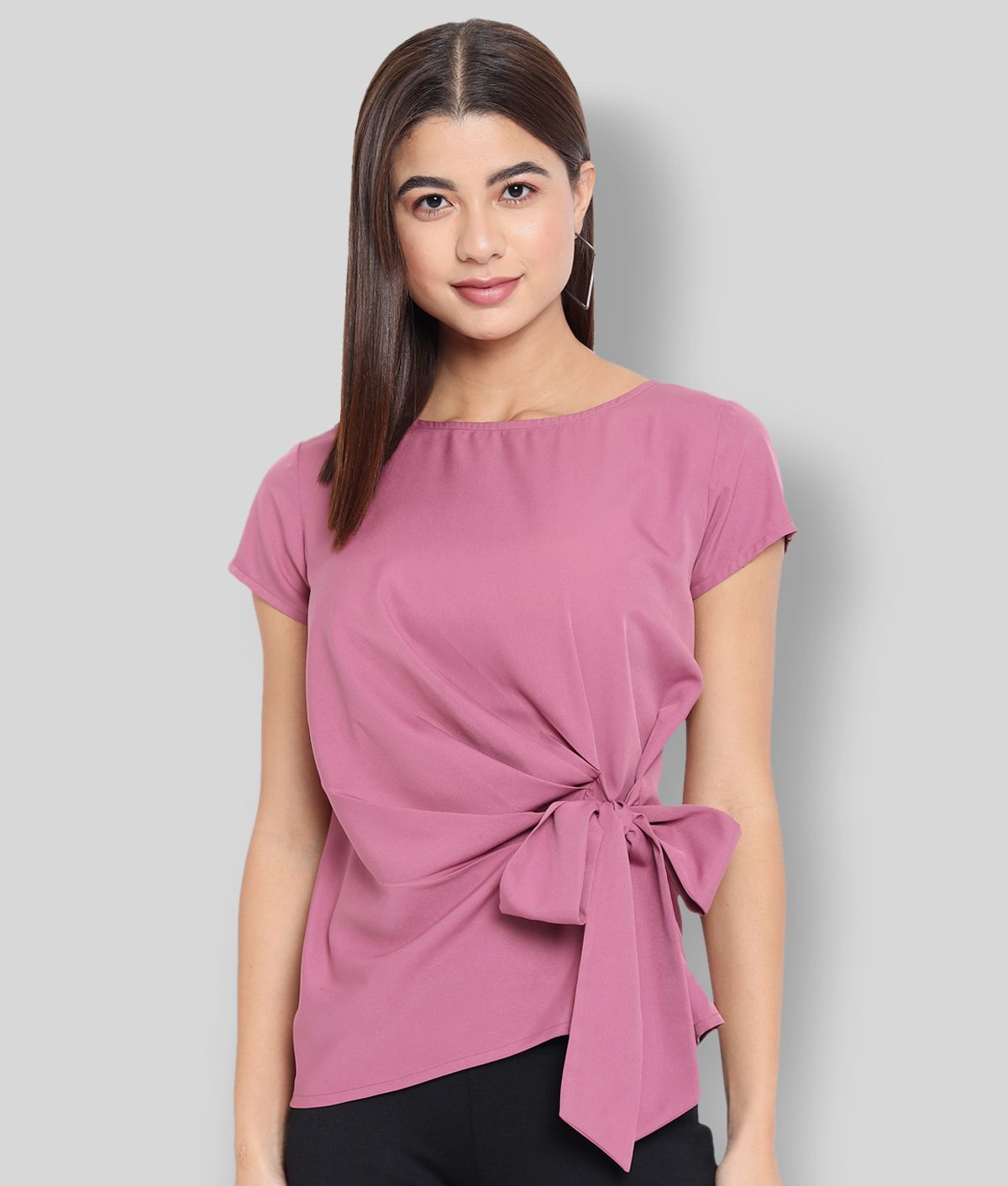     			ALL WAYS YOU - Pink Polyester Women's Knot Front Top ( Pack of 1 )