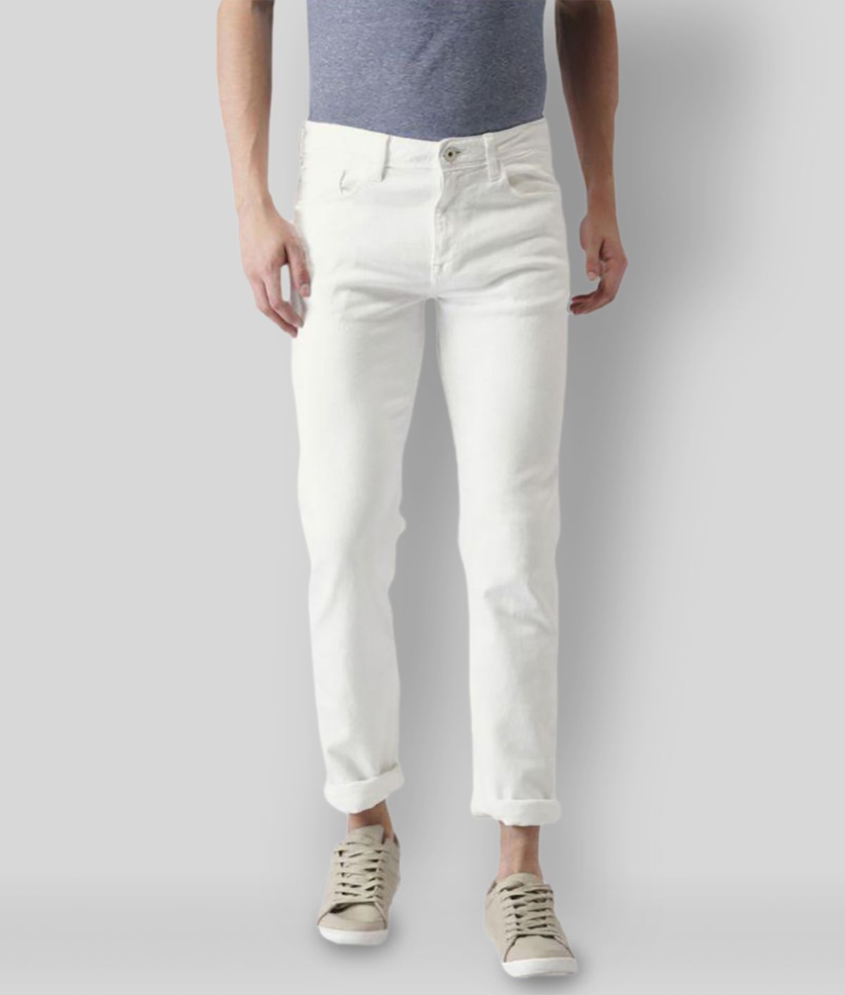     			HALOGEN - White Denim Skinny Men's Jeans ( Pack of 1 )