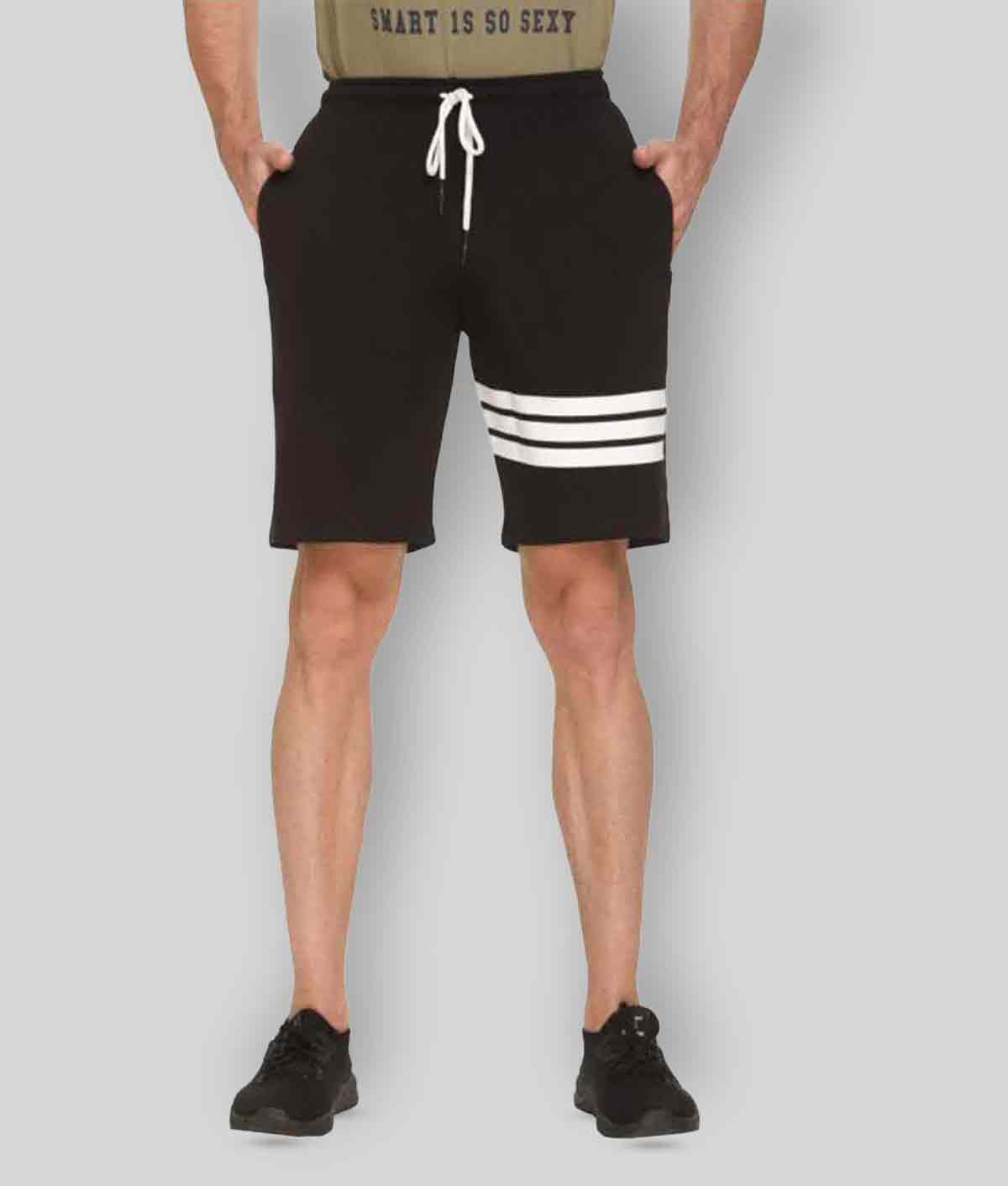     			HVBK - Black Cotton Blend Men's Shorts ( Pack of 1 )