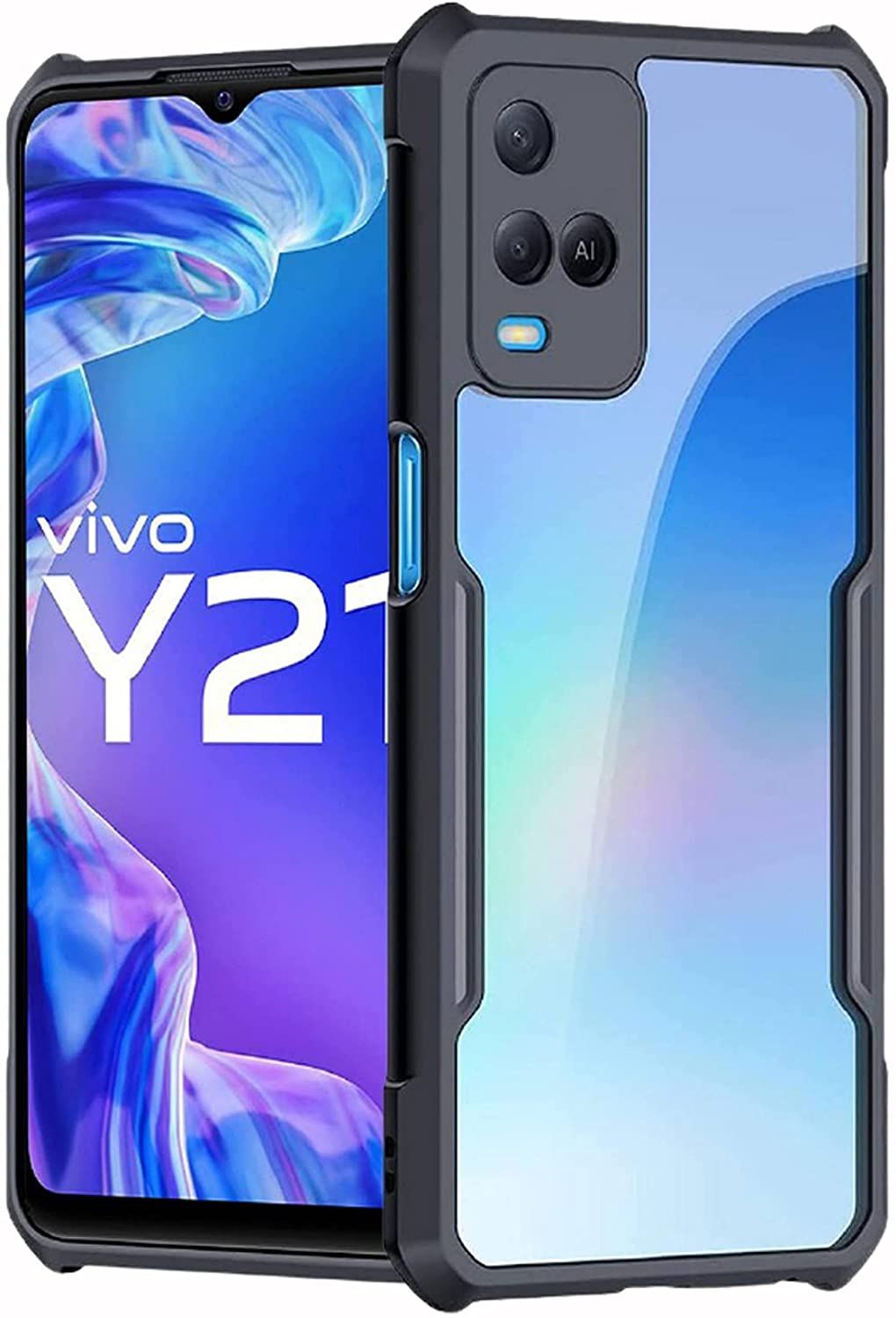     			Kosher Traders - Black Bumper Cases Compatible For Vivo Y33s ( Pack of 1 )