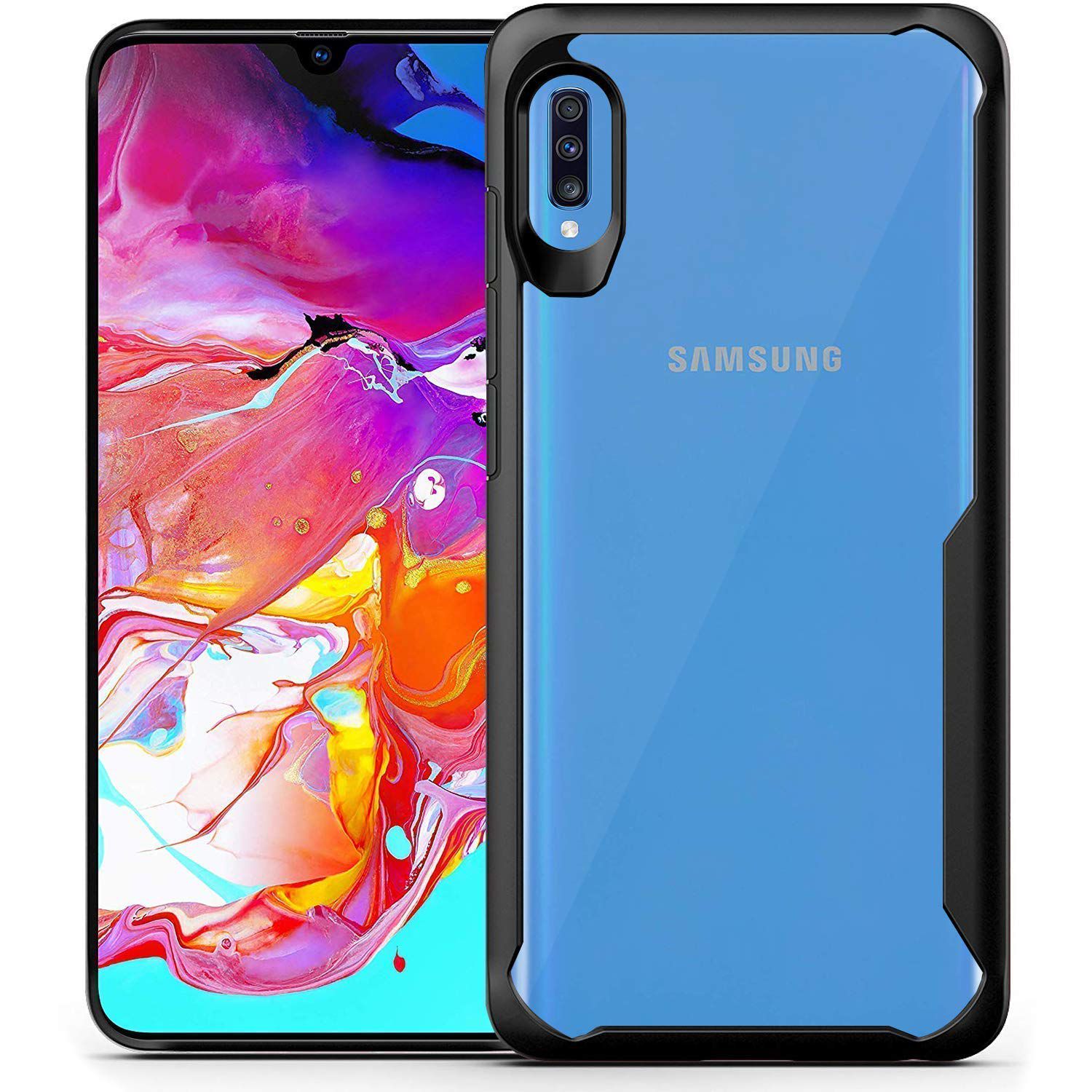     			Kosher Traders - Black Bumper Cases Compatible For Samsung Galaxy A50 ( Pack of 1 )