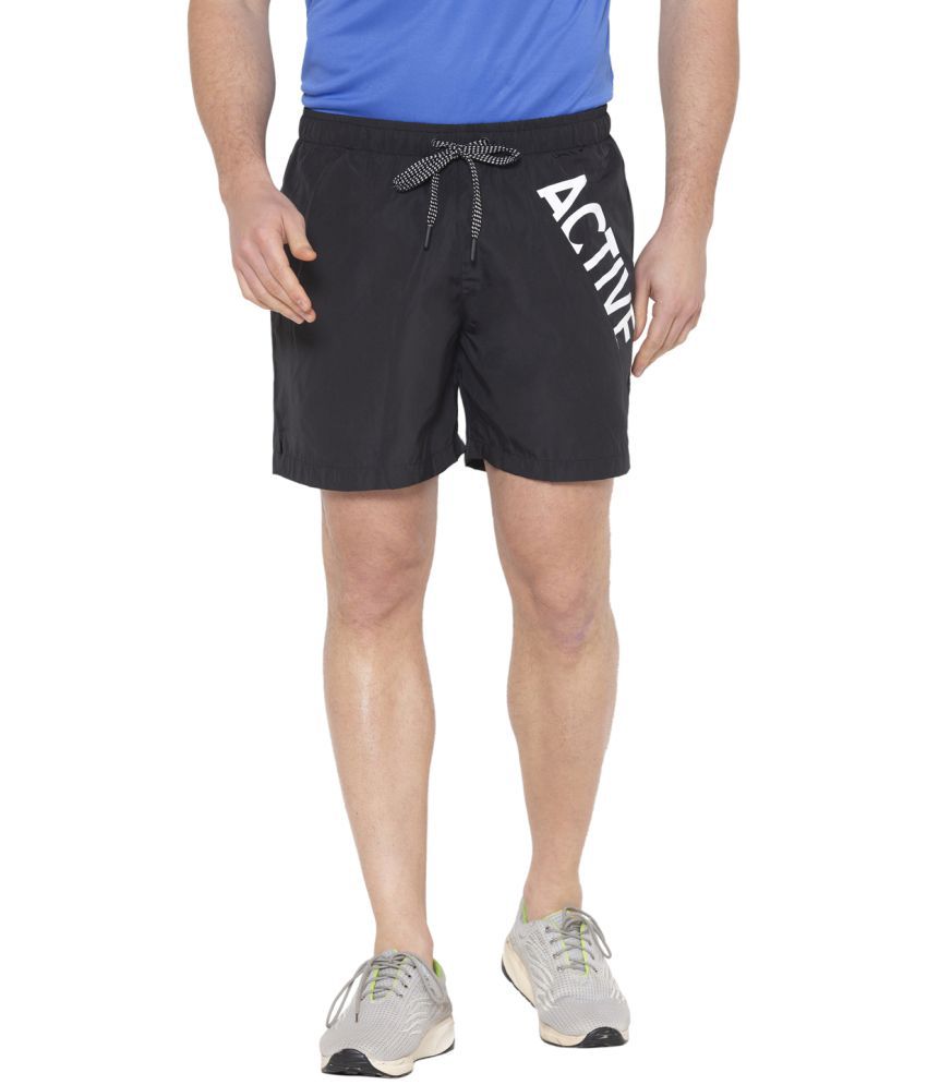     			Bodyactive - Black Polyester Men's Gym Shorts ( Pack of 1 )