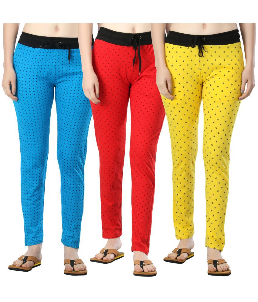     			Diaz - Multicolor 100% Cotton Women's Running Trackpants ( Pack of 3 )