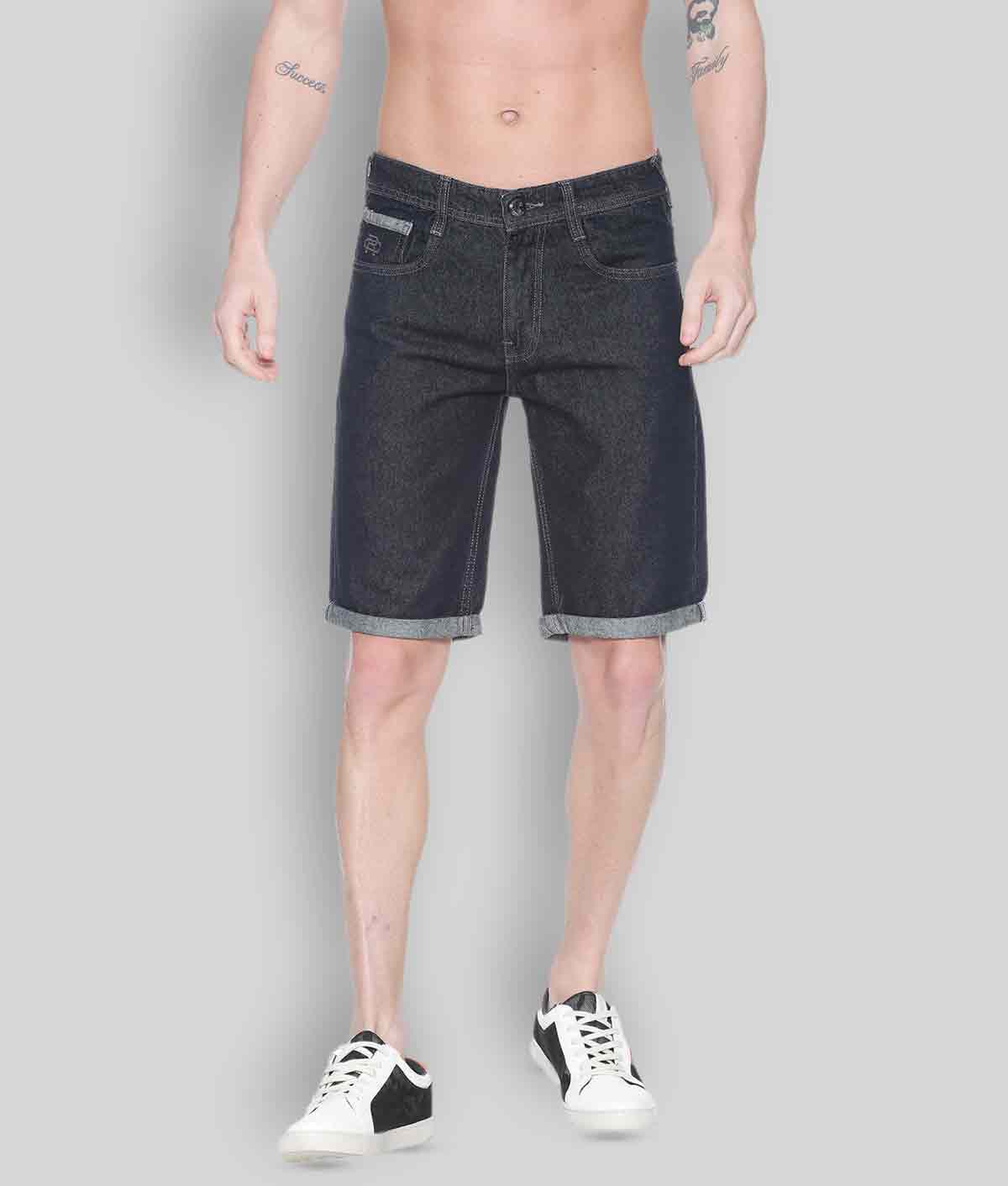 Raa Jeans -  Black 100% Cotton Men's Shorts ( Pack of 1 )