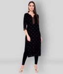 GOD BLESS - Black Rayon Women's Straight Kurti