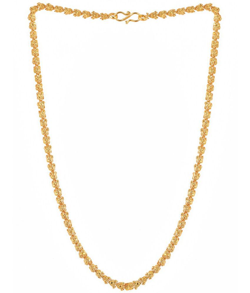     			Aadiyatri One gram Gold plated brass Chain for Men (22inches)