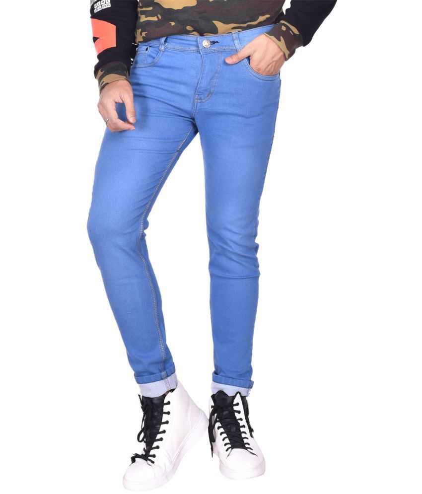 Buy L,Zard - Blue Denim Slim Fit Men's 