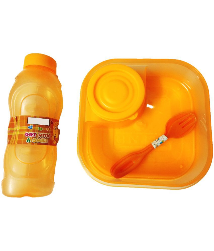     			DS1 - Orange Plastic Lunch Box ( Pack of 1 )