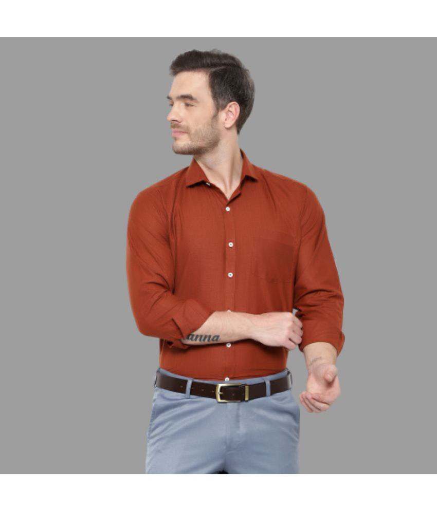     			SREY - Mustard Cotton Blend Slim Fit Men's Formal Shirt ( Pack of 1 )
