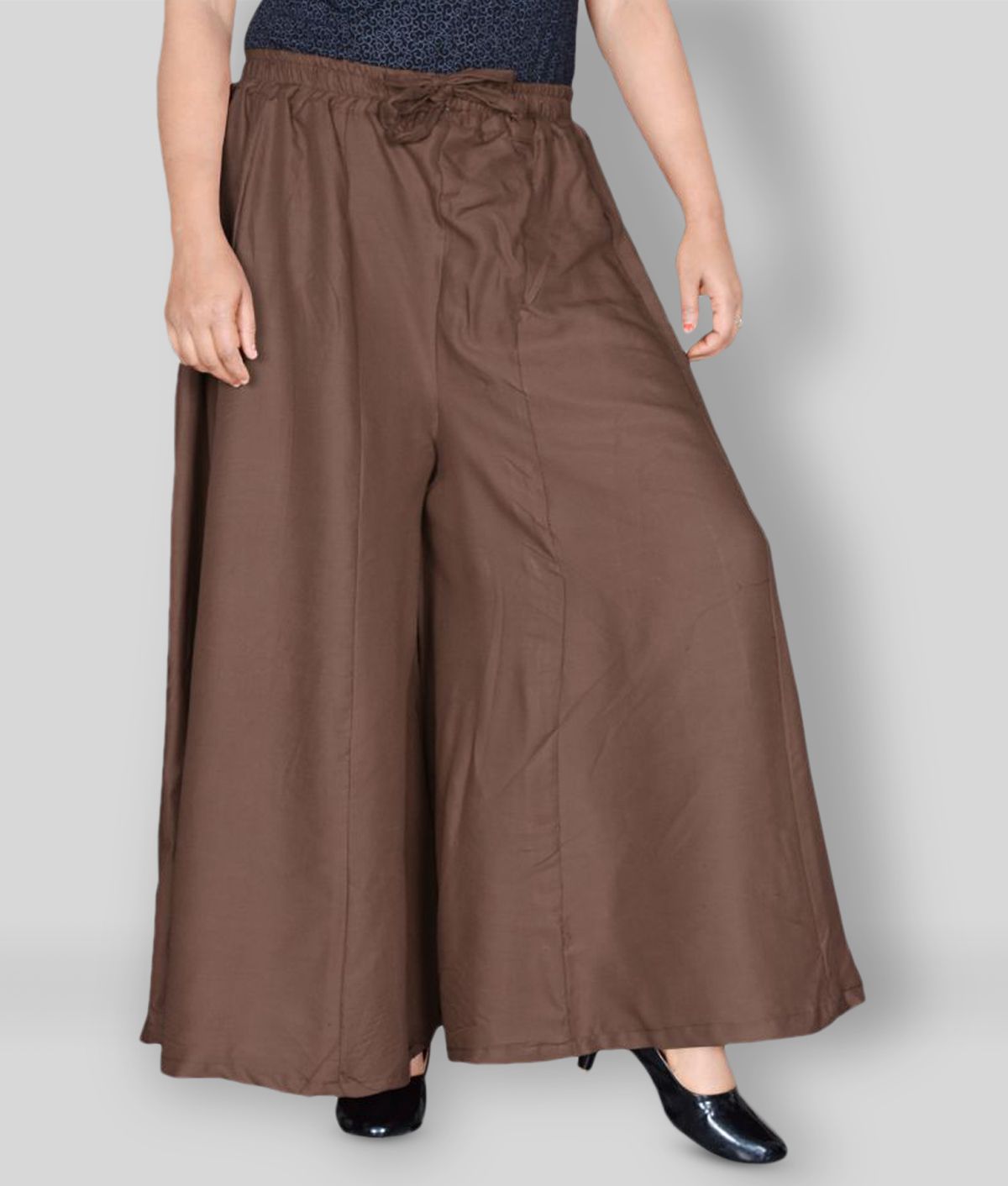 Sttoffa - Brown Rayon Flared Women's Palazzos ( Pack of 1 )